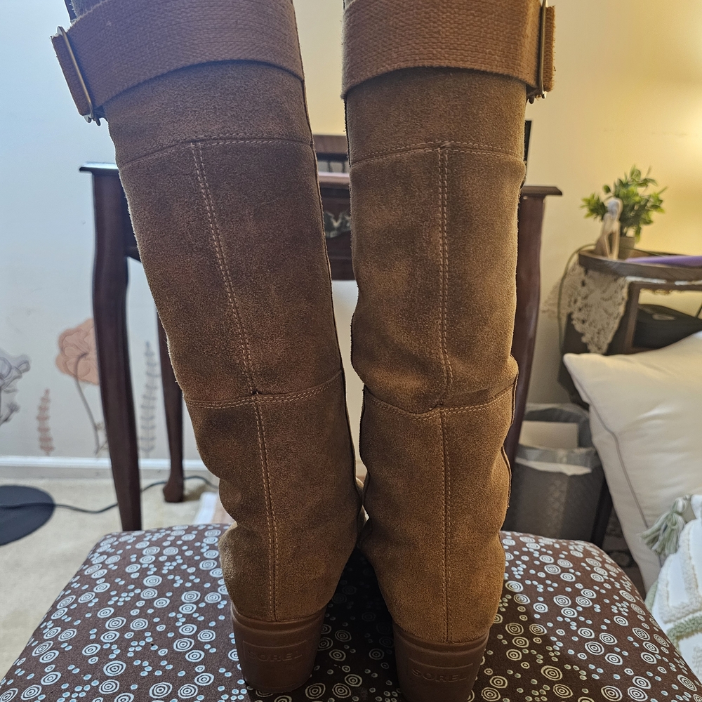 Sorel Tall Suede Winter Boots in Chestnut Brown - Picture 6 of 8